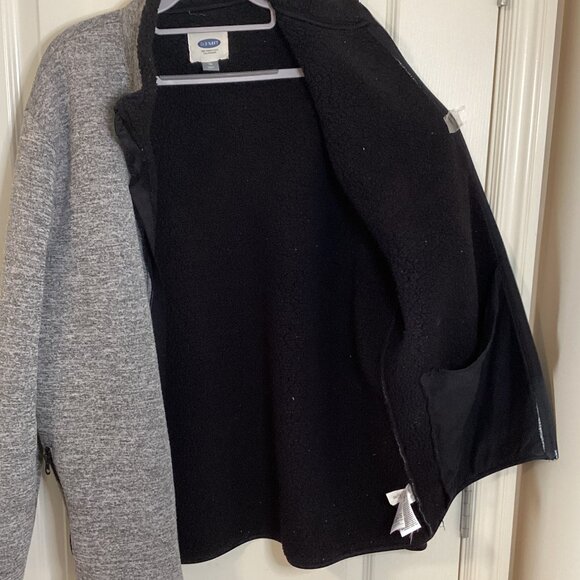 Old Navy Men's Fleece Gray Jacket Size XL Unisex Full Zip - Picture 5 of 8